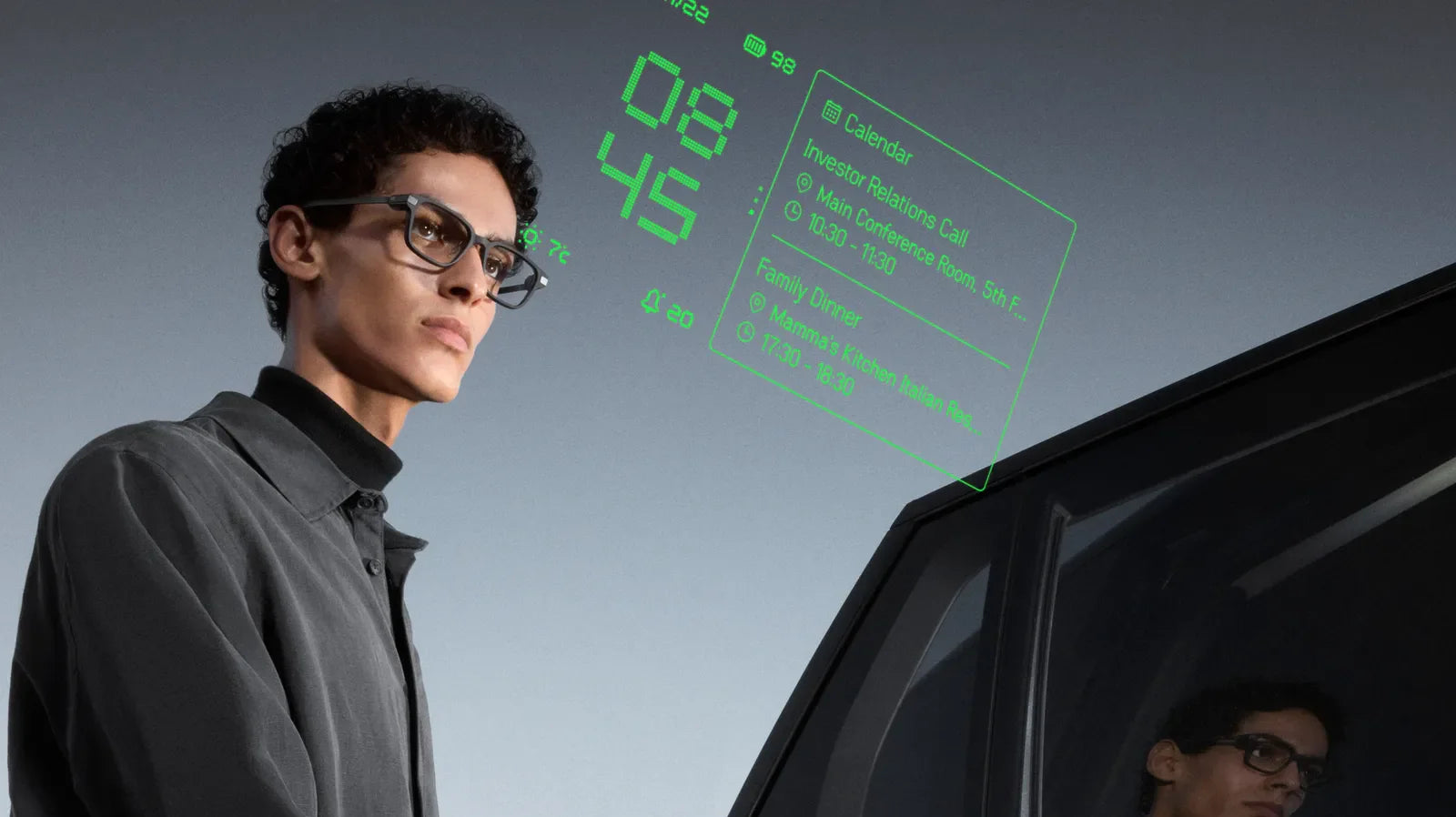 Man wears Even Realities smart glasses