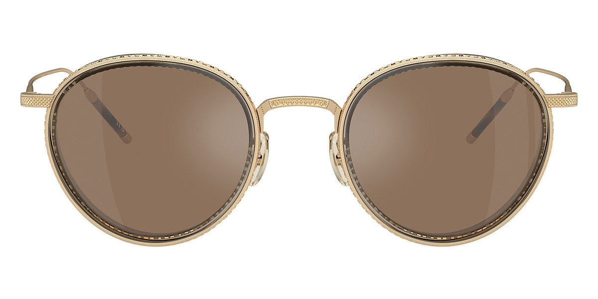 Oliver Peoples® Tk-8 Sun OP 0OV1318ST 5264G8 48 - 18K Gold Plated / Cognac Mirror Sunglasses