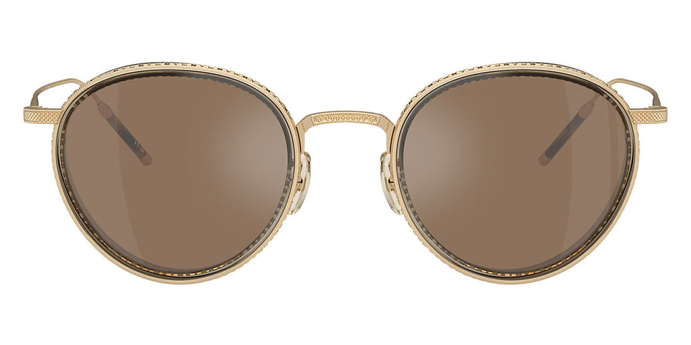Oliver Peoples® Tk-8 Sun OP 0OV1318ST 5264G8 48 - 18K Gold Plated / Cognac Mirror Sunglasses