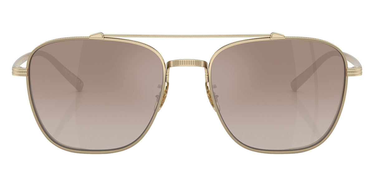 Oliver Peoples® Avison OP 0OV1349ST 5035Q1 55 - Soft Gold / Tuscan Brown Gradient Mirror Sunglasses