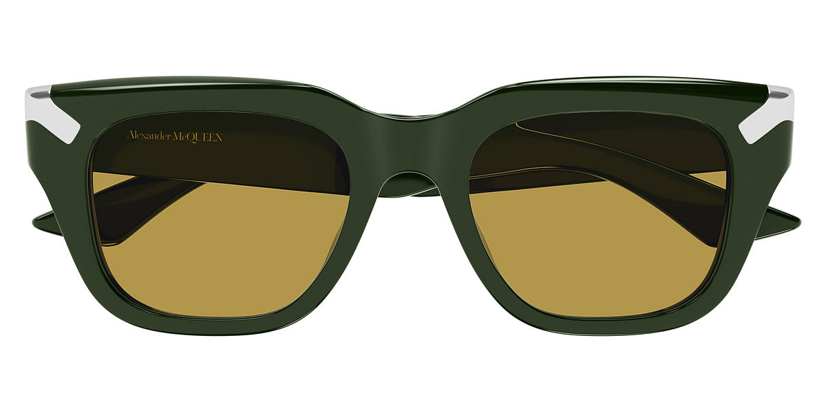 Alexander McQueen® AM0439S AM AM0439S 004 51 - Green / Brown Lenses Sunglasses