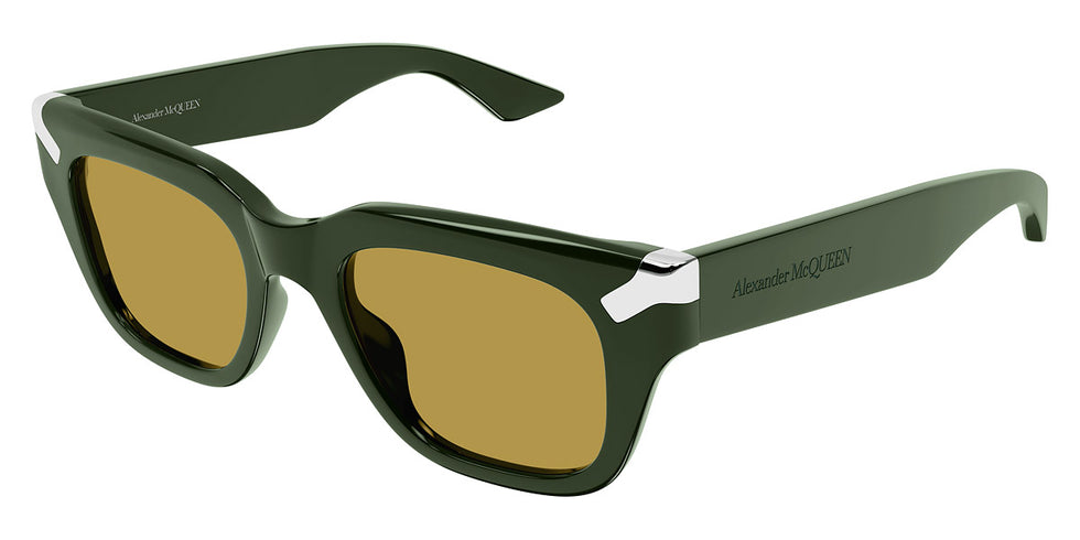 Alexander McQueen® AM0439S AM AM0439S 004 51 - Green / Brown Lenses Sunglasses