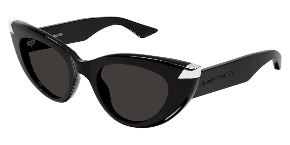 Alexander McQueen® AM0442S AMQ AM0442S 001 50 - 001 Black / Grey Sunglasses