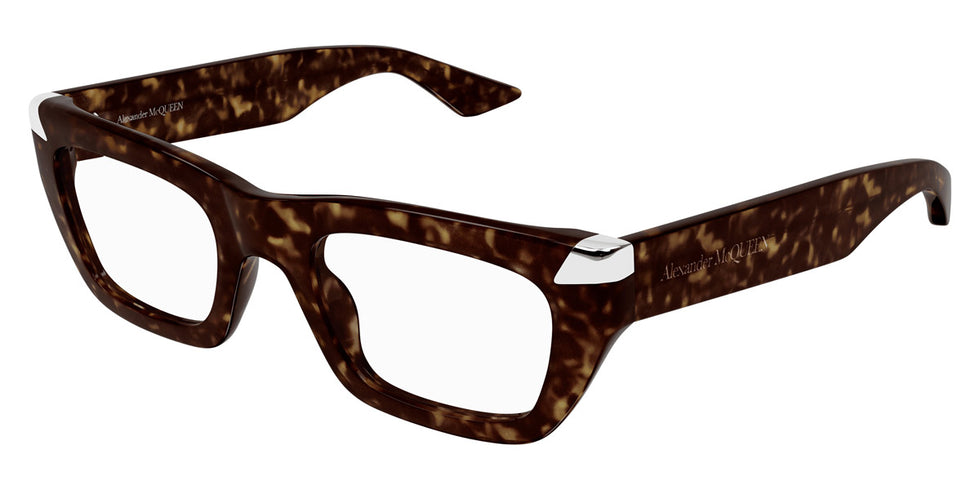 Alexander McQueen® AM0444O AMQ AM0444O 002 51 - 002 Havana Eyeglasses