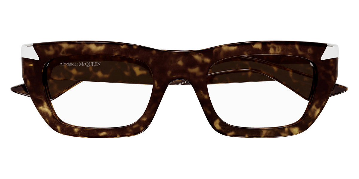 Alexander McQueen® AM0444O AMQ AM0444O 002 51 - 002 Havana Eyeglasses