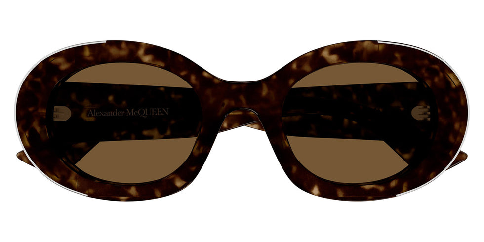 Alexander McQueen® AM0445S AMQ AM0445S 002 51 - 002 Havana / Brown Sunglasses