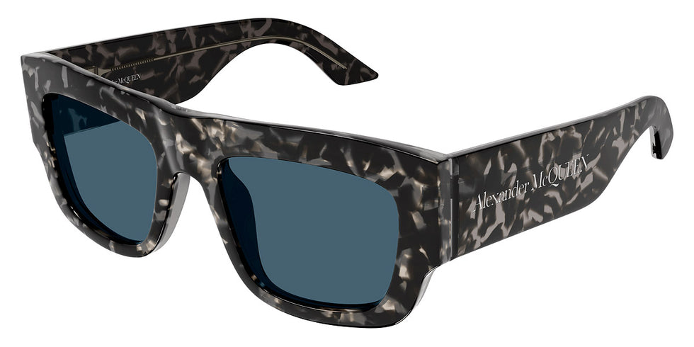 Alexander McQueen® AM0449S AM AM0449S 002 53 - Havana / Blue Sunglasses