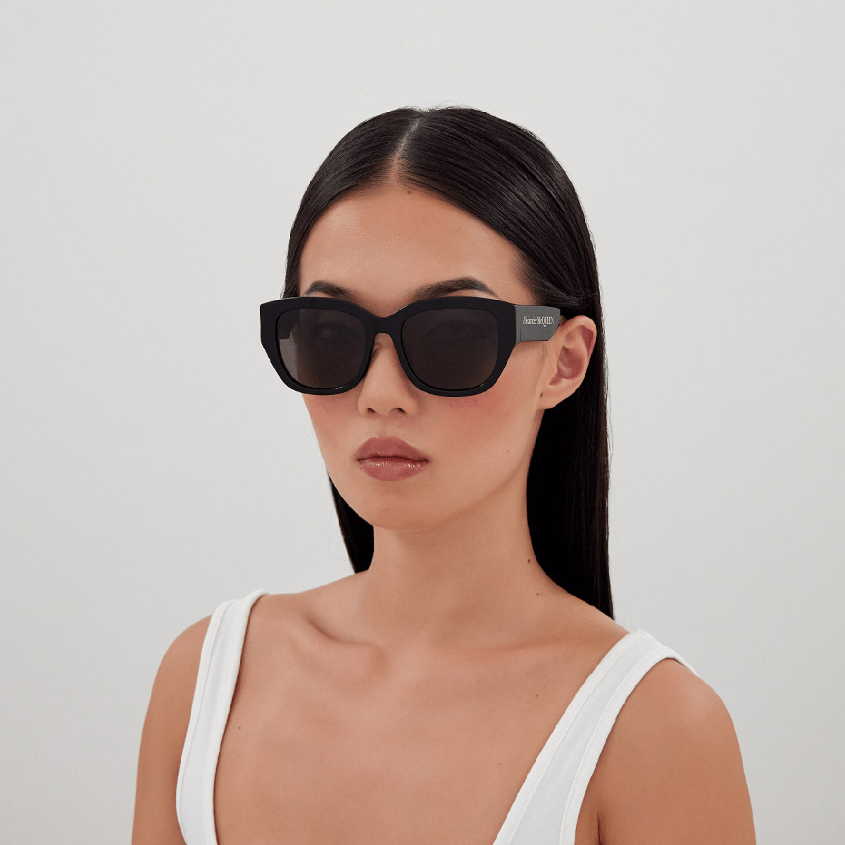 Alexander McQueen® AM0451SA AM AM0451SA-001 - Black Sunglasses