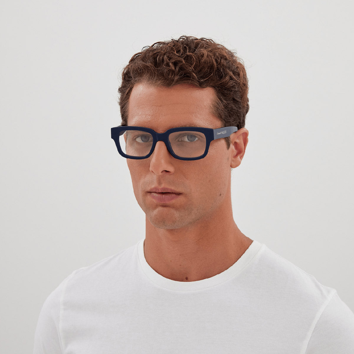 Alexander McQueen® AM0454O AM AM0454O 003 52 - Blue Eyeglasses