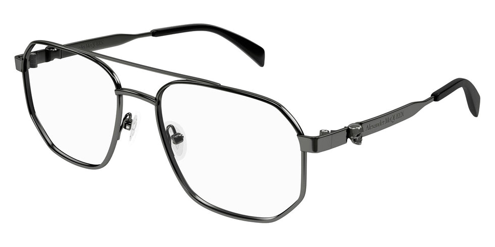 Alexander McQueen® AM0459O AMQ AM0459O 001 57 - 001 Gunmetal Eyeglasses