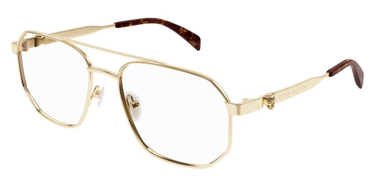 Alexander McQueen® AM0459O AMQ AM0459O 002 57 - 002 Gold Eyeglasses