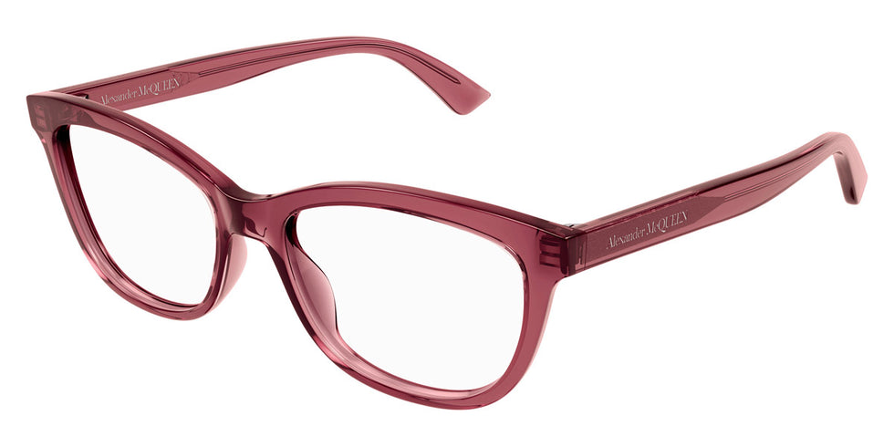 Alexander McQueen® AM0461O AMQ AM0461O 004 53 - 004 Burgundy Eyeglasses