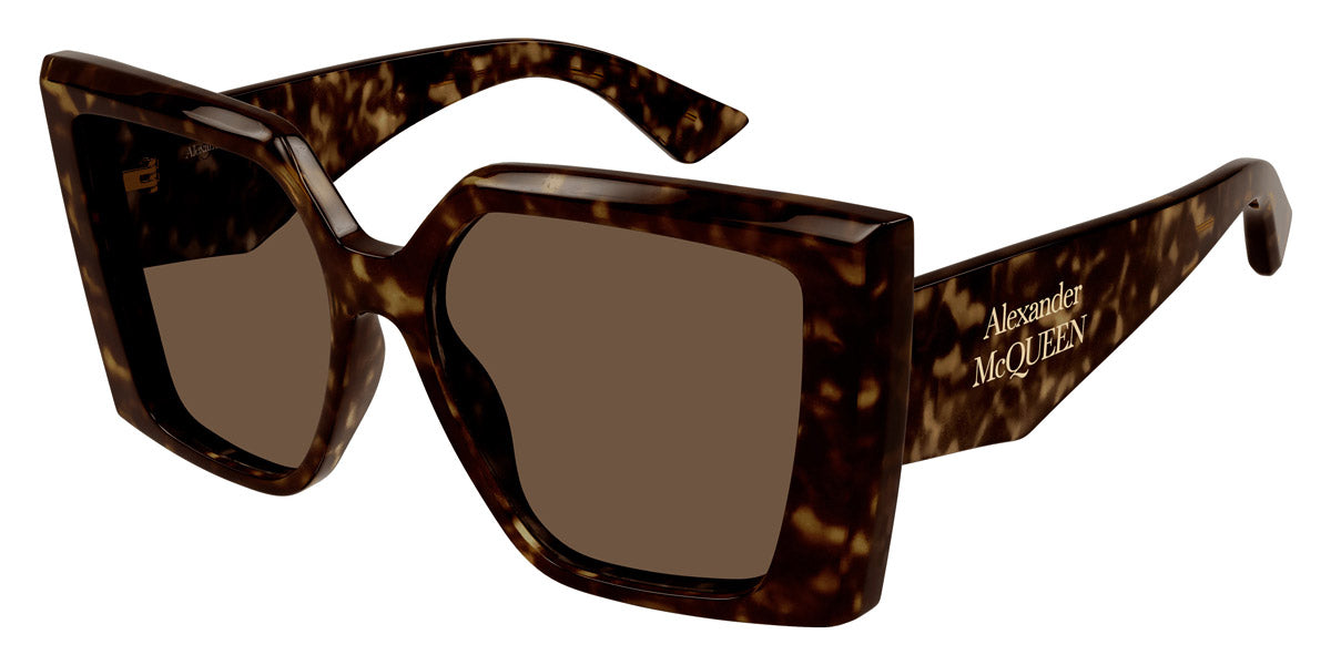 Alexander McQueen® AM0467S AMQ AM0467S 002 56 - 002 Havana / Brown Sunglasses