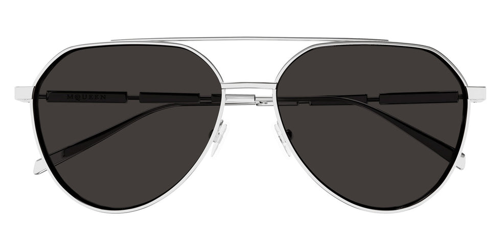 Alexander McQueen® AM0478S AMQ AM0478S 001 59 - 001 Silver / Grey Sunglasses