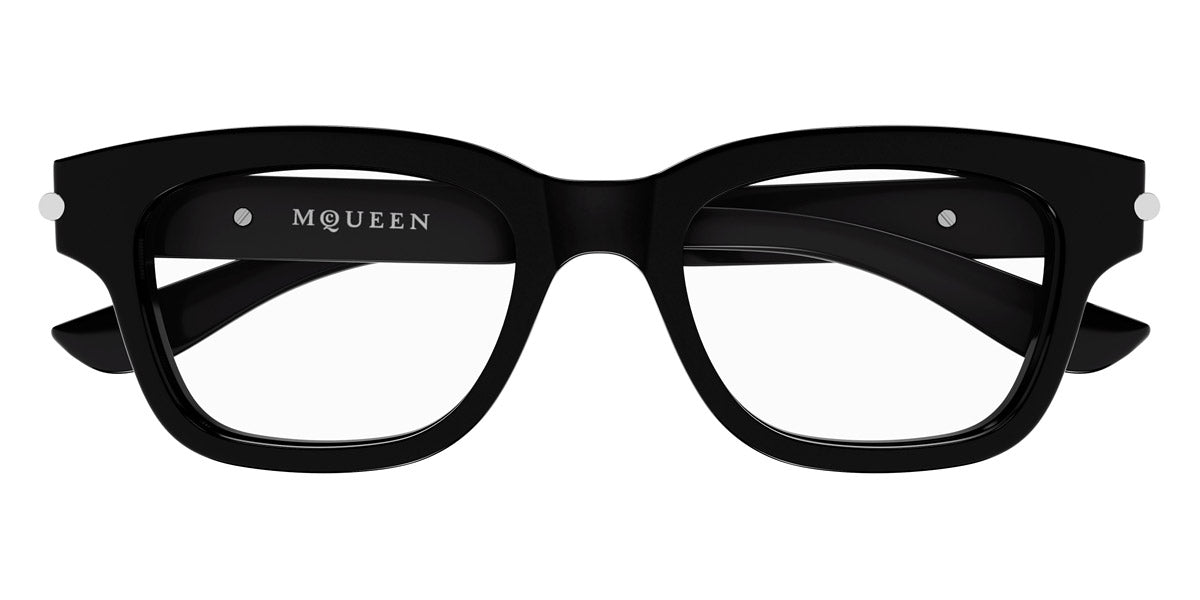 Alexander McQueen 42-0012 Black Eyeglasses Eye Glasses Frames Japan 50-18-140 Amazon.com: Alexander McQueen AM0282O Black 55/16/150 men  main image 2
