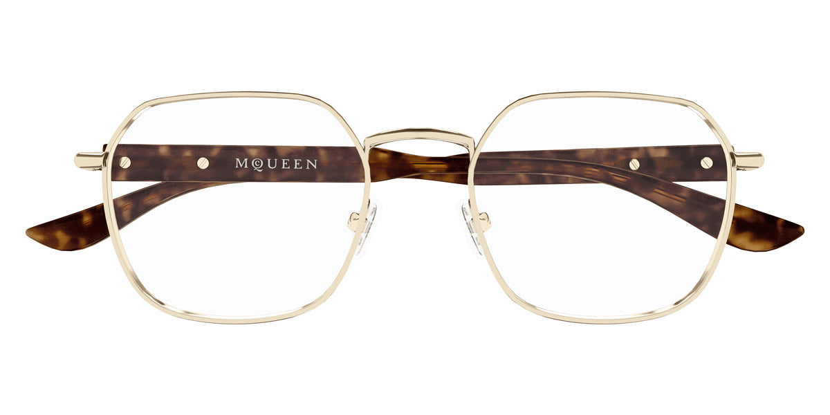 Alexander McQueen® AM0499O AMQ AM0499O 003 52 - 003 Gold Eyeglasses