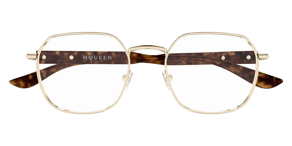 Alexander McQueen® AM0499O AMQ AM0499O 003 52 - 003 Gold Eyeglasses
