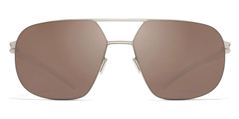 Mykita® ANGUS MYK ANGUS Silver/White / Polarized Pro Hi-Con Brown 56 - Sunglasses