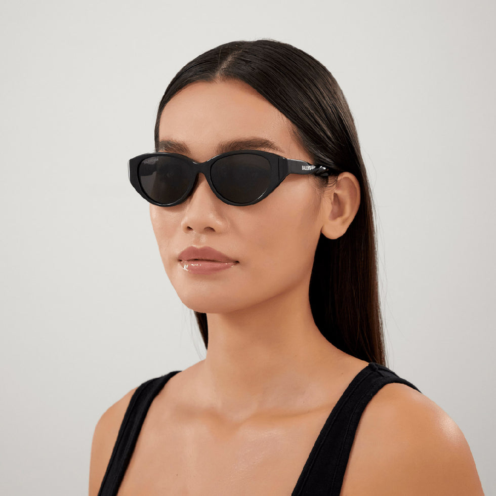 Balenciaga® BB0209SA BB0209SA 001 55 - Black / Gray Sunglasses
