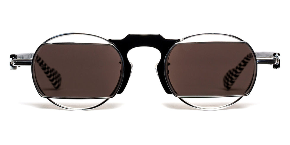 J.F. Rey® HKXJF01 JFR HKXJF01 0110 47 - 0110 Col Black/Checkerboard/Shiny Silver Sunglasses