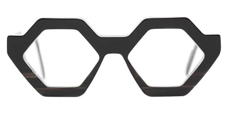 Henau® Hexaforte H HEXAFORTE V45 48 - Black/White/Grey Striped Transparent Eyeglasses