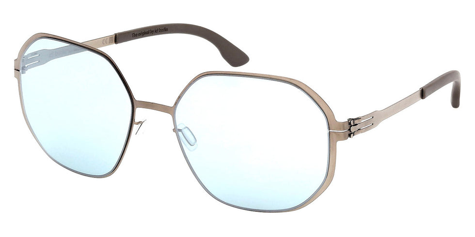 Ic! Berlin® Dominica ICB IC0060 35X 59 - Matte Sandblasted Light Bronze / Blue Mirror Sunglasses