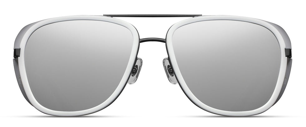 Matsuda® M3023 MTD M3023 Matte Black/Matte White/Silver Mirror 52 - Matte Black/Matte White / Silver Mirror Sunglasses