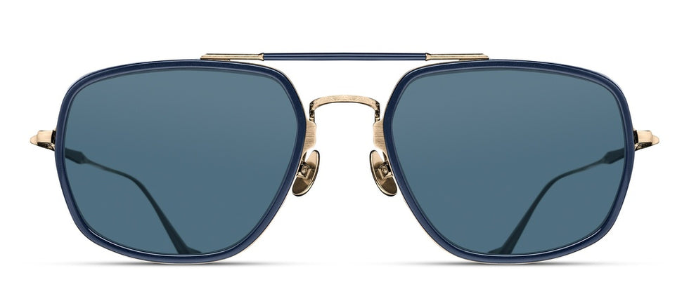 Matsuda® M3123 MTD M3123 Brushed Gold/Navy/Blue Grey 55 - Brushed Gold/Navy / Blue Grey Sunglasses