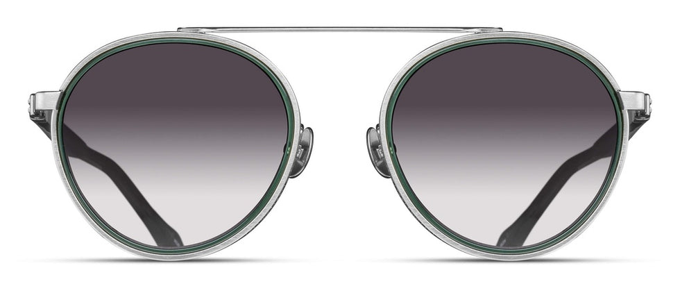 Matsuda® M3125 MTD M3125 Brushed Silver/Bottle Green/Gray Gradient 49 - Brushed Silver/Bottle Green / Gray Gradient Sunglasses