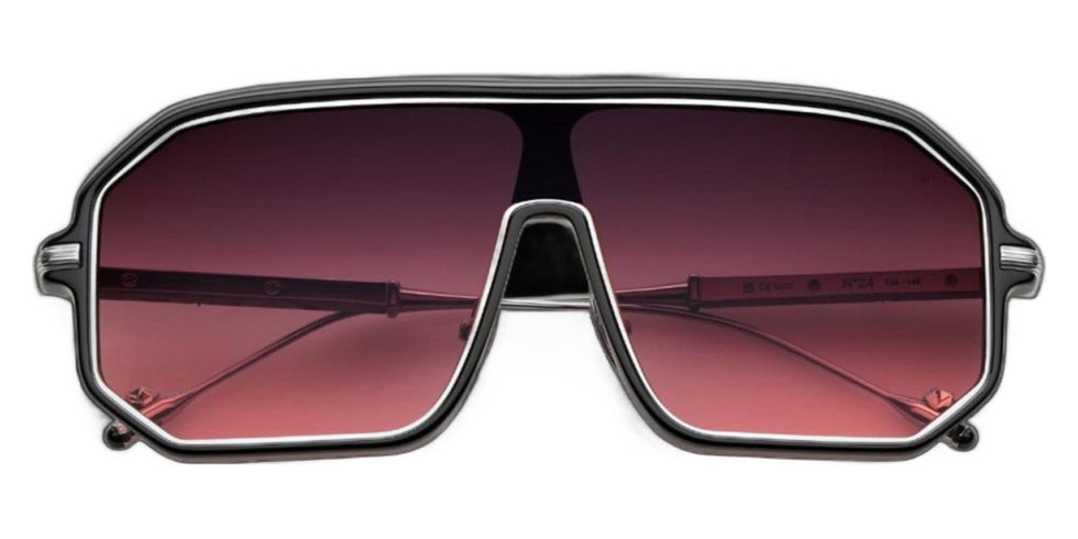 Philippe V® No24 PHI No24 Black/Silver Frame Rose Gradient Lens 134 - Black / Silver Frame - Rose Gradient Lens Sunglasses