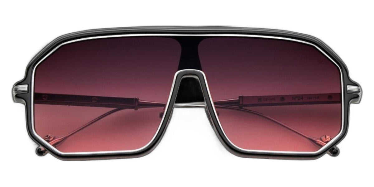 Philippe V® No24 PHI No24 Black/Silver Frame Rose Gradient Lens 134 - Black / Silver Frame - Rose Gradient Lens Sunglasses