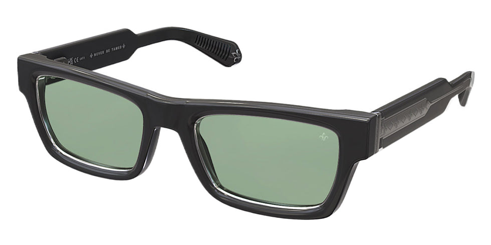 Philippe V® No29 PHI No29 Black/Silver Frame Jelly Green PTC Lens 52 - Black/Silver Frame - Jelly Green PTC Lens Sunglasses