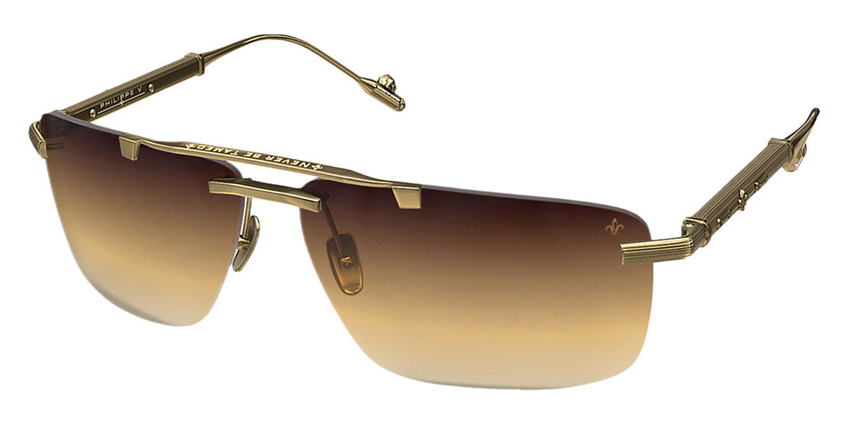 Philippe V® No30 PHI No30 Gold Frame Brown Gradient Lens 64 - Gold Frame - Brown Gradient Lens Sunglasses