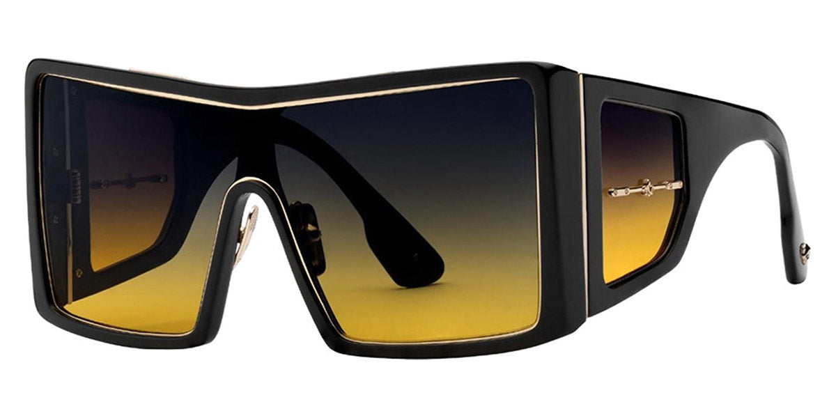 Philippe V® WNo19 PHI WNo19 Black Frame Grey to Yellow Gradient Lens 133 - Black Frame - Grey to Yellow Gradient Lens Sunglasses