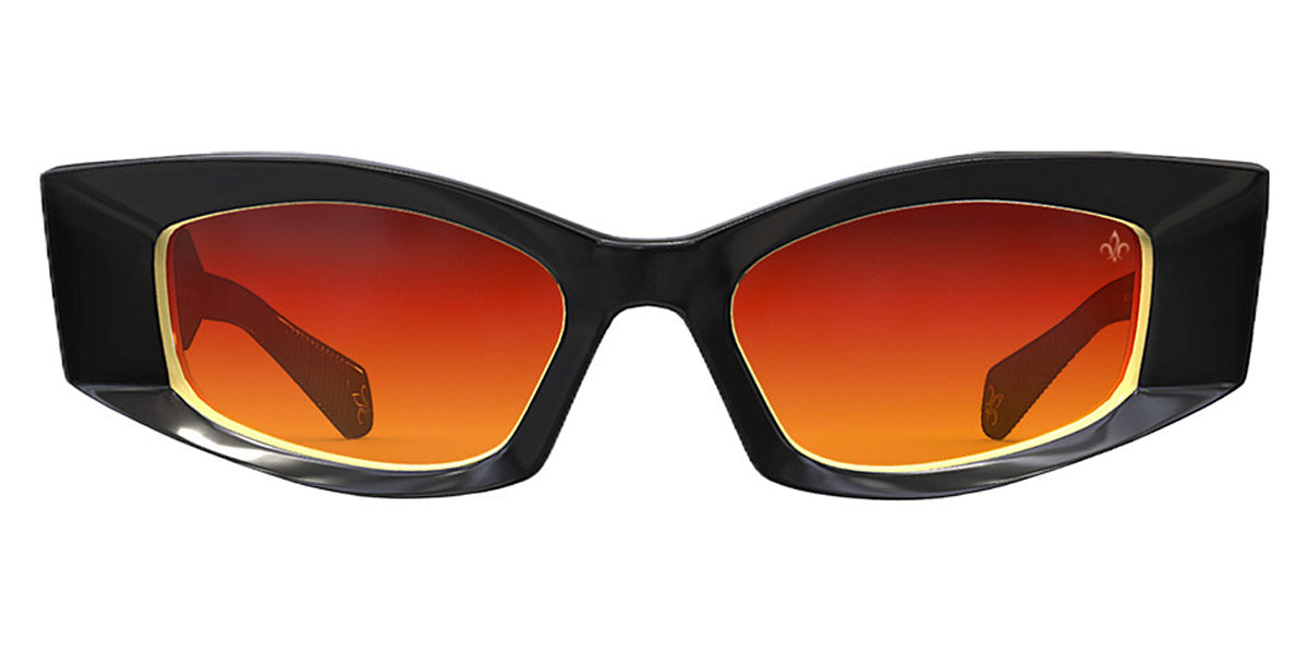 Philippe V® WNo20 PHI WNo20 Black/Gold Frame Orange Gradient Lens 52 - Black/Gold Frame - Orange Gradient Lens Sunglasses