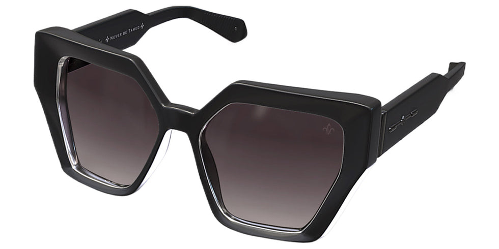 Philippe V® WNo21 PHI WNo21 Black Matt/Gun Metal Frame Grey Gradient Lens 55 - Black Matt/Gun Metal Frame - Grey Gradient Lens Sunglasses