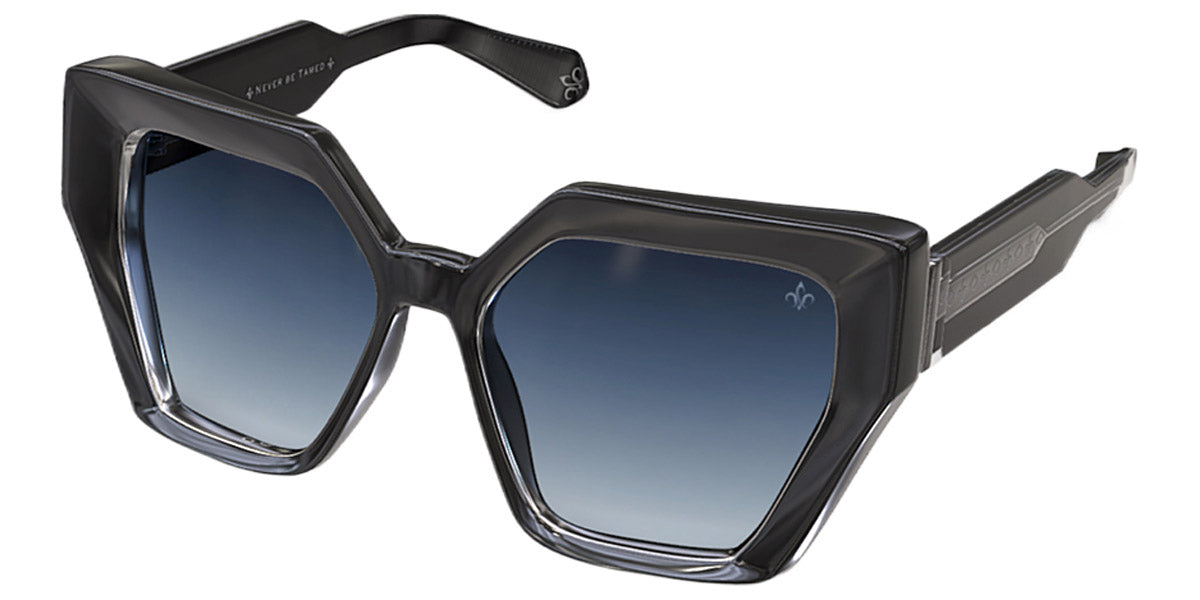 Philippe V® WNo21 PHI WNo21 Black/Silver Frame Blue Gradient Lens 55 - Black/Silver Frame - Blue Gradient Lens Sunglasses