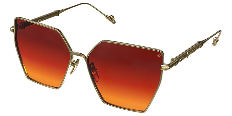 Philippe V® WNo23 PHI WNo23 Gold Frame Orange Gradient Lens 60 - Gold Frame - Orange Gradient Lens Sunglasses