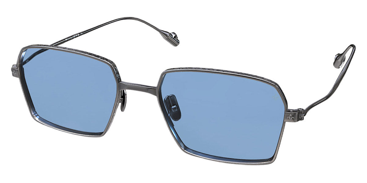 Philippe V® X17 Limited Edition PHI X17 Limited Edition Silver Frame Jelly Blue PTC Lens 55 - Silver Frame - Jelly Blue PTC Lens Sunglasses