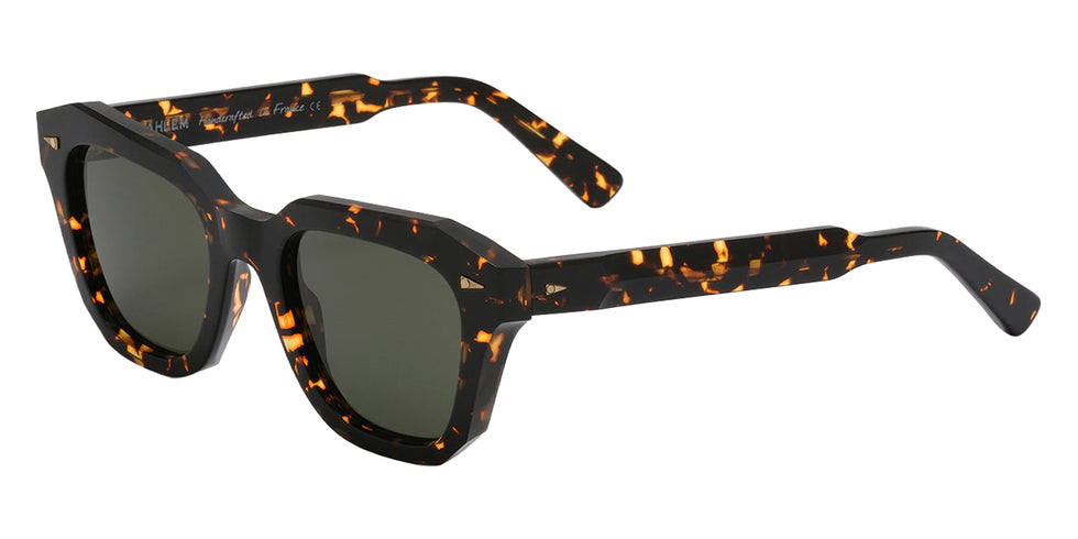 AHLEM® Pont des Arts Sunglasses AH SA046-YLWT/GG154-F1 48 - Yellow Turtle/Green