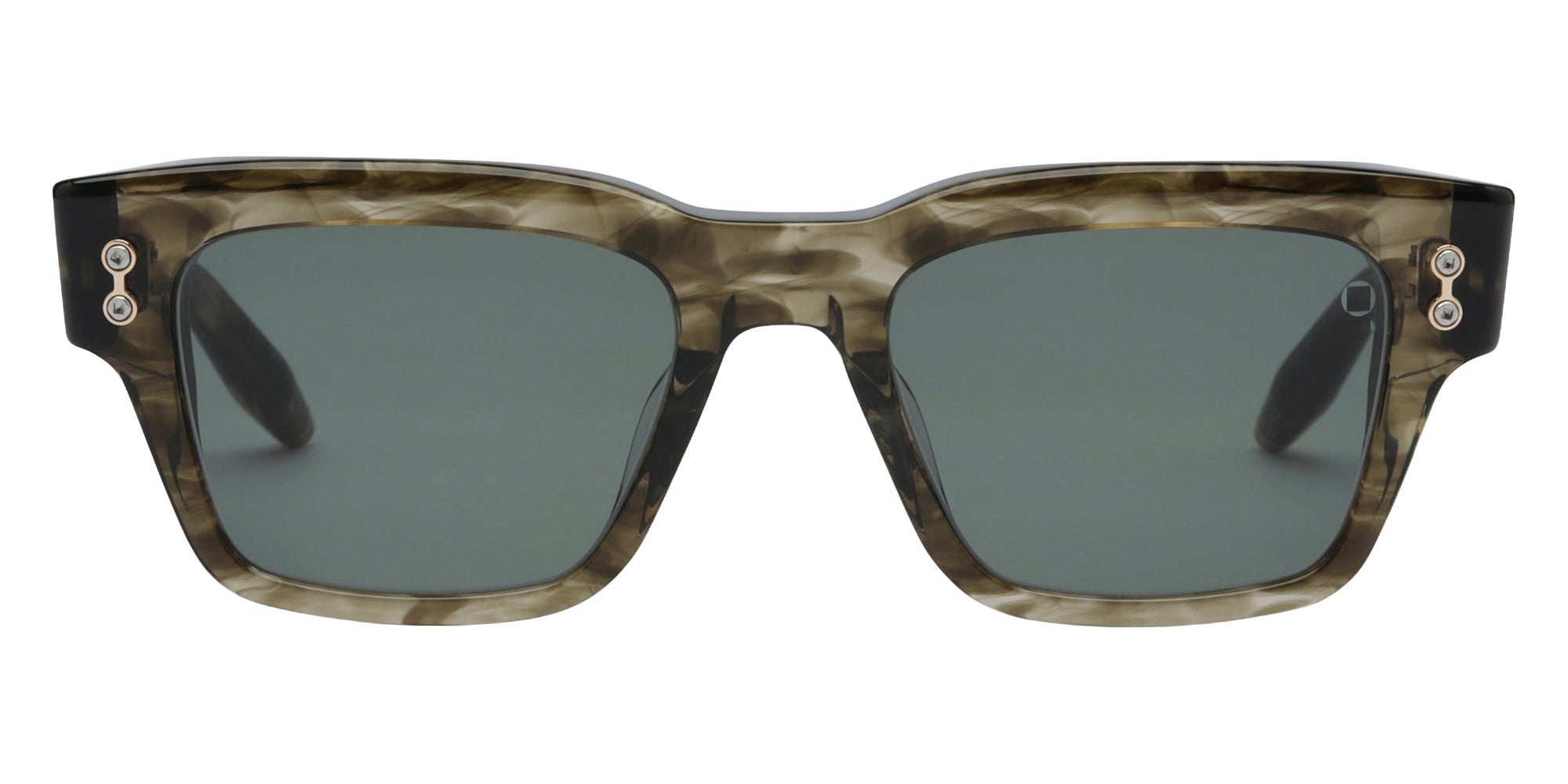 Akoni® Columba - 50 AKO Columba - 50 100G 50 - Green Swirl/12k Gold with Machine Silver / Smoke Green AR Sunglasses