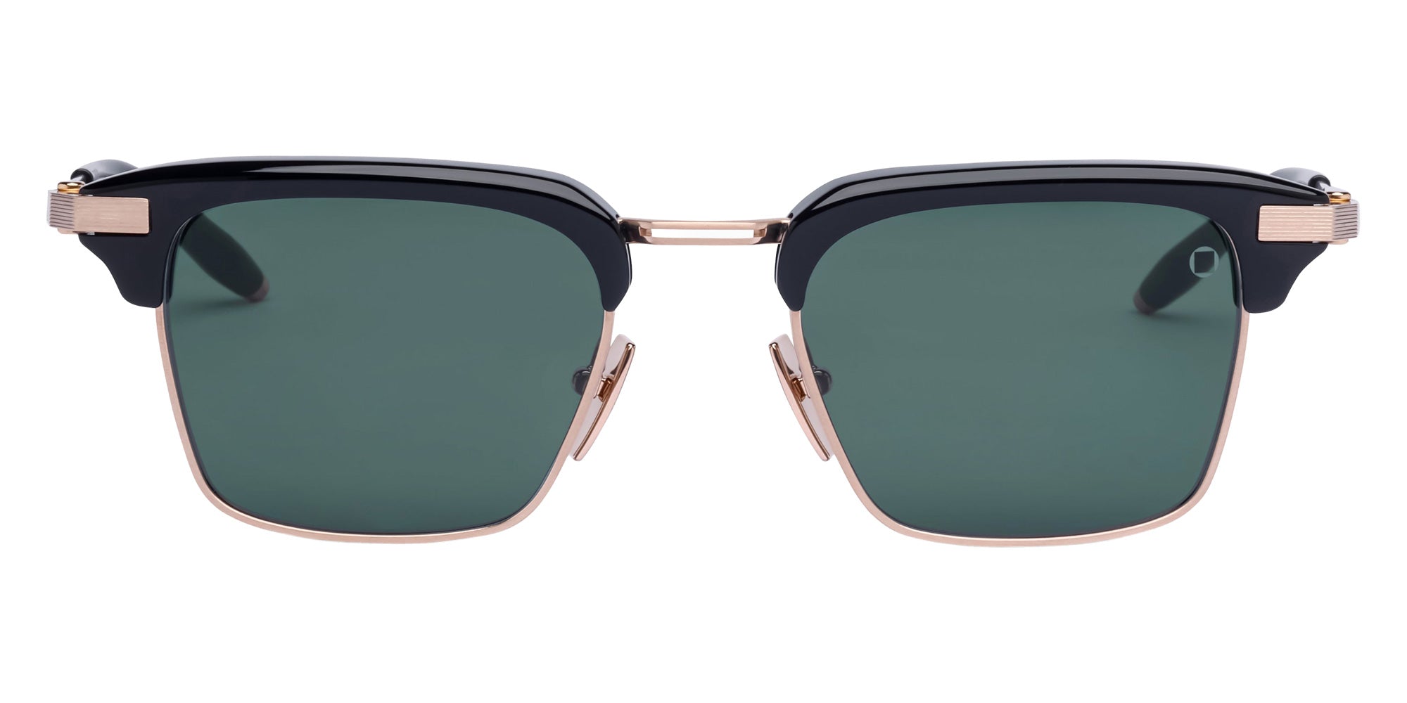 Akoni® Euclid AKO Euclid 526B 51 - Brushed 12k Gold/Black / Deep Emerald Green Sunglasses