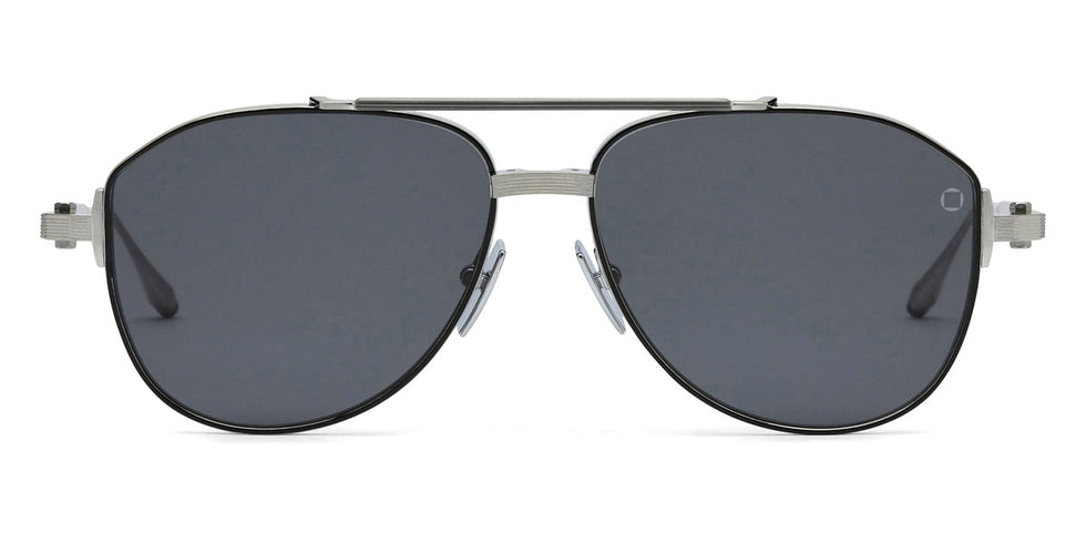 Akoni® Helios AKO Helios 521B 57 - Brushed Silver/Black Rhodium/Black Enamel / Dark Gray AR Sunglasses