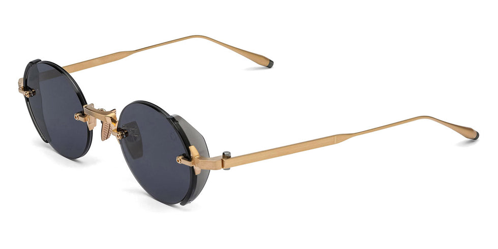 Akoni® Jupiter AKO Jupiter 519A 46 - Brushed 12k Gold/Crystal Black Acetate Sideshield / Dark Gray AR Sunglasses