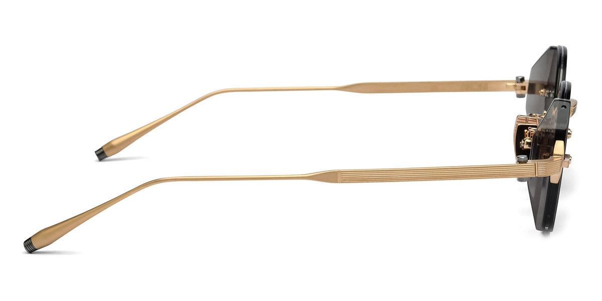 Akoni® Jupiter AKO Jupiter 519A 46 - Brushed 12k Gold/Crystal Black Acetate Sideshield / Dark Gray AR Sunglasses