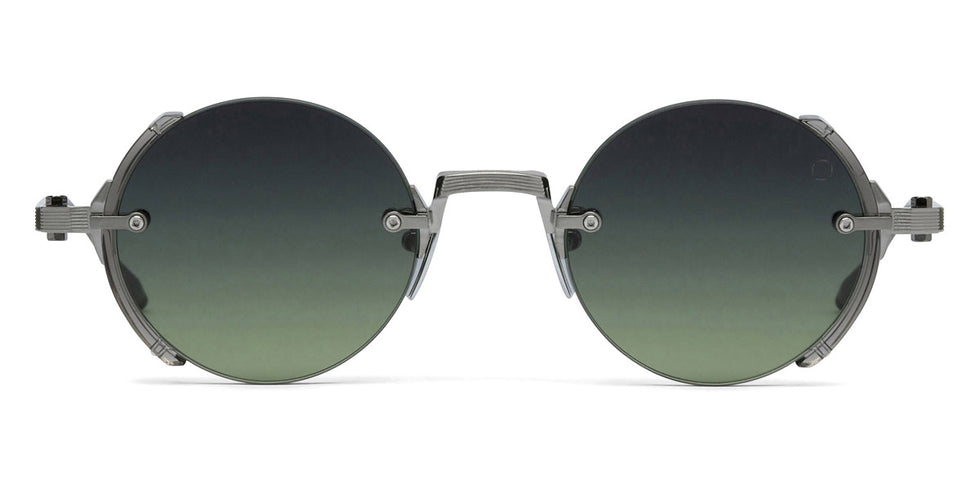 Akoni® Jupiter AKO Jupiter 519B 46 - Brushed Black Palladium/Crystal Gray Acetate Sideshield / Dark Gray to Olive AR Sunglasses