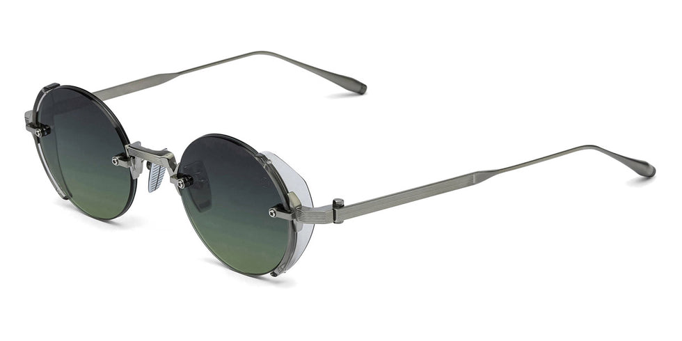Akoni® Jupiter AKO Jupiter 519B 46 - Brushed Black Palladium/Crystal Gray Acetate Sideshield / Dark Gray to Olive AR Sunglasses