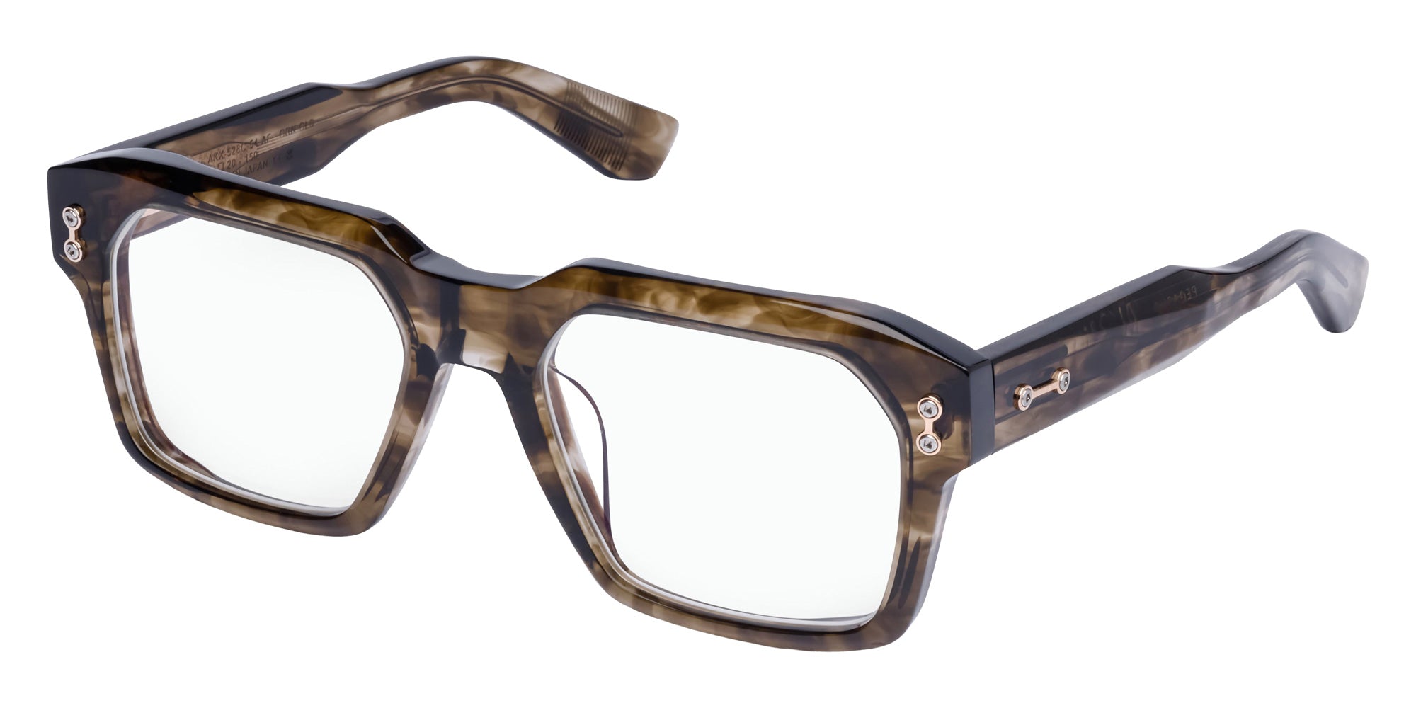 Akoni® Pegasus AKO Pegasus 528C 54 - Green Swirl/12k Gold Eyeglasses