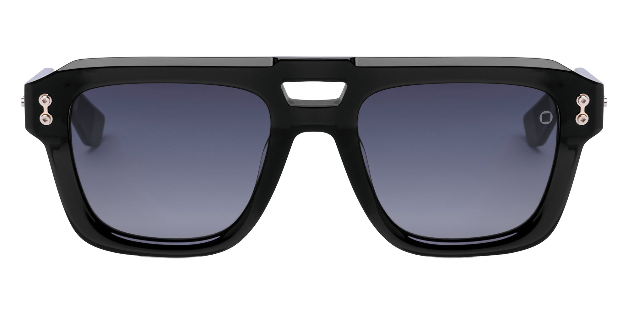 Akoni® Perseus AKO Perseus 531A 54 - Solid Black/12k Gold / Dark Gray to Light Gray Sunglasses