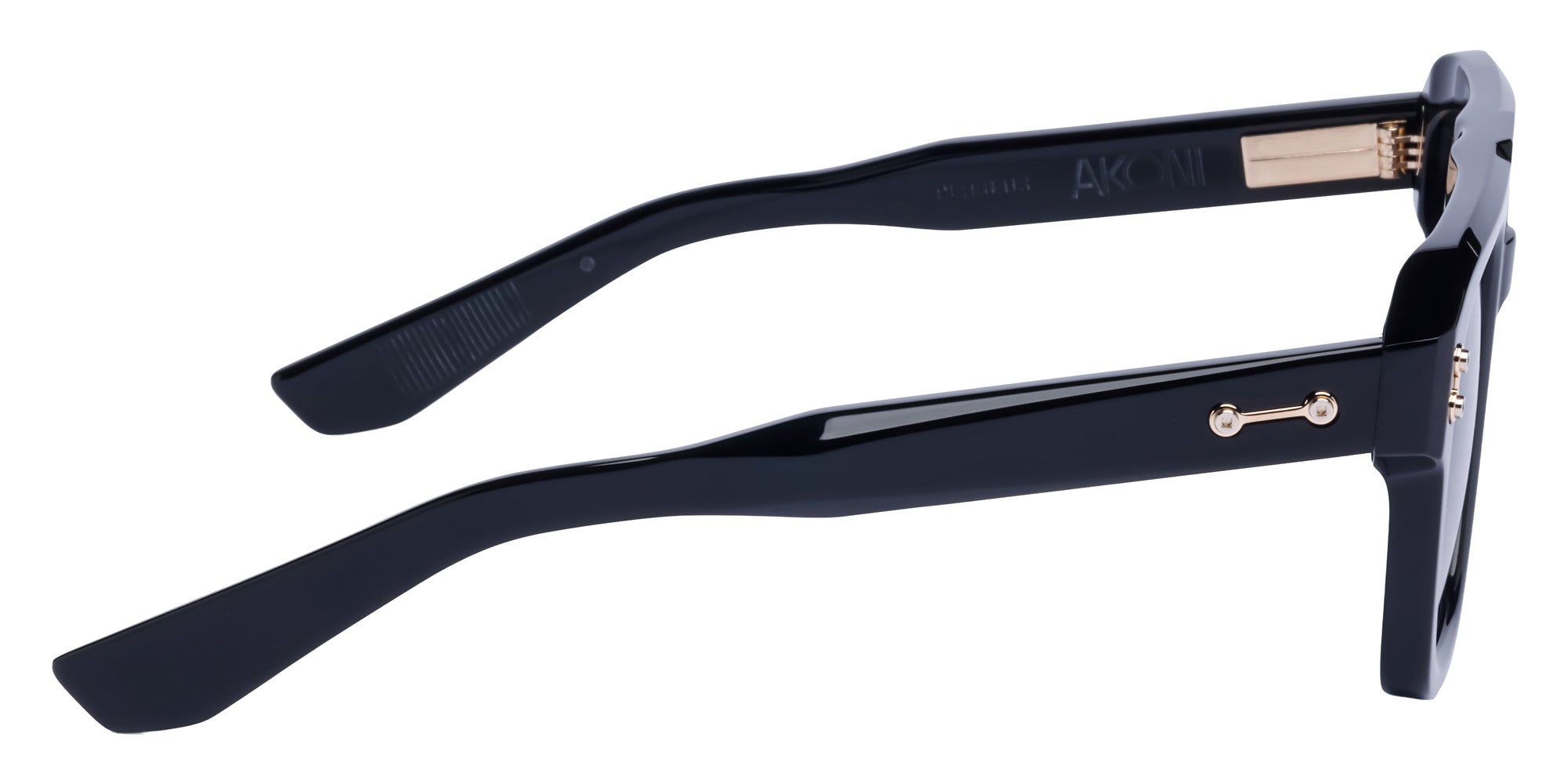 Akoni® Perseus AKO Perseus 531A 54 - Solid Black/12k Gold / Dark Gray to Light Gray Sunglasses